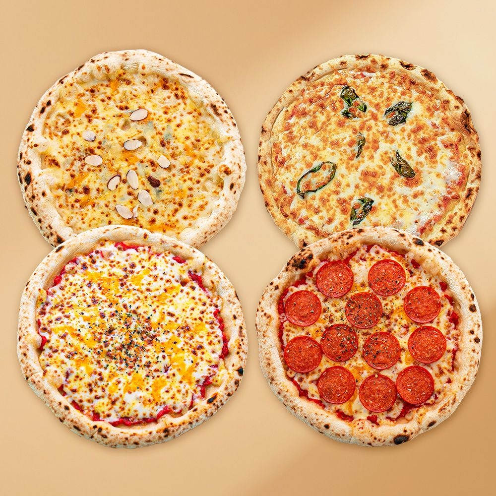 상세설명참조 미스터네이처 굿스푼 나폴리 화덕피자 4종 4판 고르곤졸라 마르게리따 페페로니 자연치즈 냉동 간식 배달