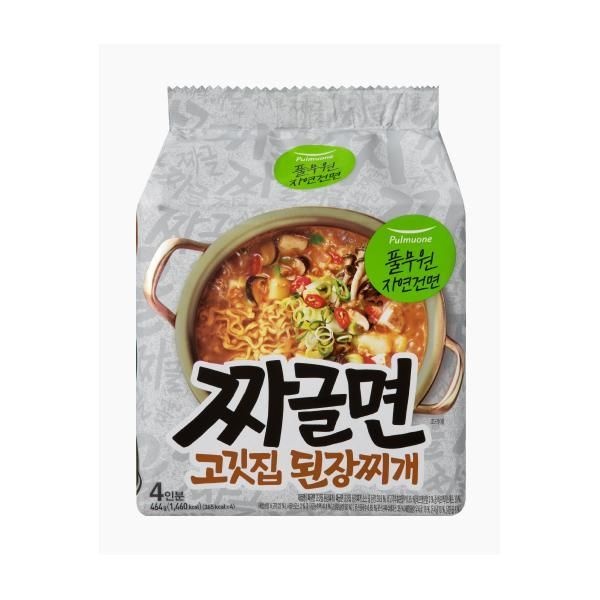 풀무원 짜글면 고깃집 된장찌개 (4입) 464g 얼큰한국물 쫄깃함 진한국물 존맛탱 한끼대용