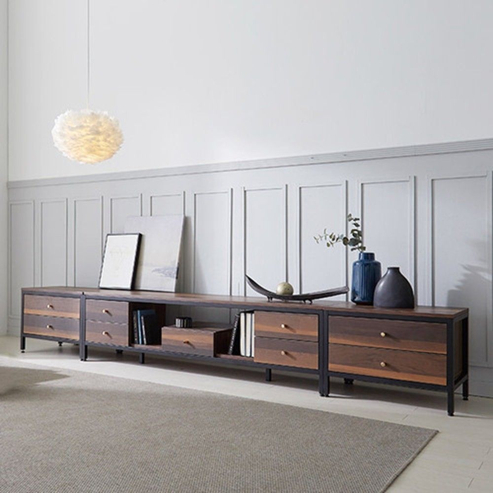 뒷판뚫린 오픈수납구조 넓은거실 대형TV용 AV장 30대신혼 다락가구 자취생