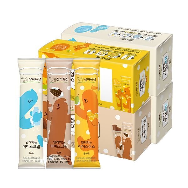 매일유업 매일 [보리보리]상하목장 얼려먹는 아이스크림 3종(밀크/초코/귤배) 24개입