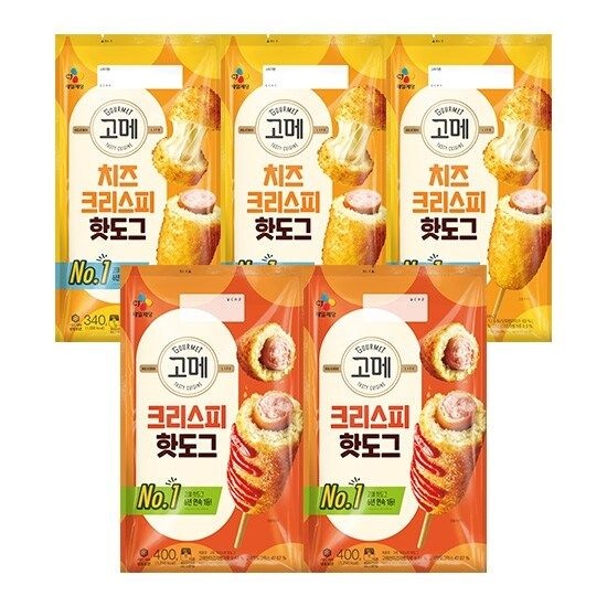CJ제일제당 CJ 고메 크리스피 핫도그 기획팩(크리스피 핫도그 X 2개 + 치즈크리스피핫...