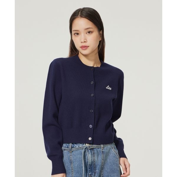 LEE 우먼 라운드넥 가디건 네이비 LE2403CD60NA 249661