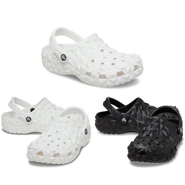 크록스 클래식 지오메트릭 클로그 (화이트,블랙)209563-100,001 405881