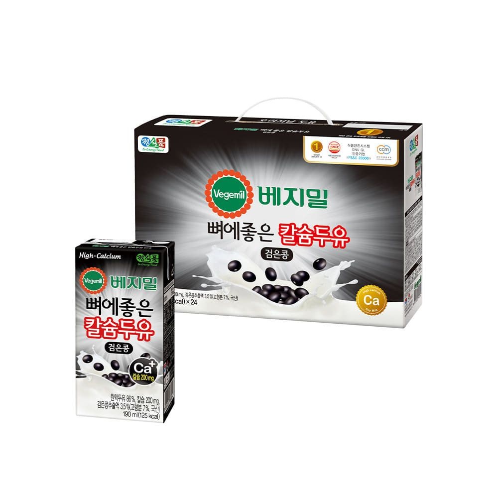 [자사]베지밀 뼈에좋은 칼슘 블랙 두유 검은콩 190ml x 48팩