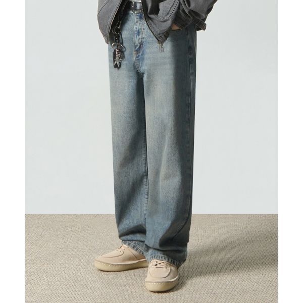 디미트리블랙 DIMITRI BLACK ASI 포시즌 워시드 스트레이트핏 데님 팬츠_더스트 인디고 400069