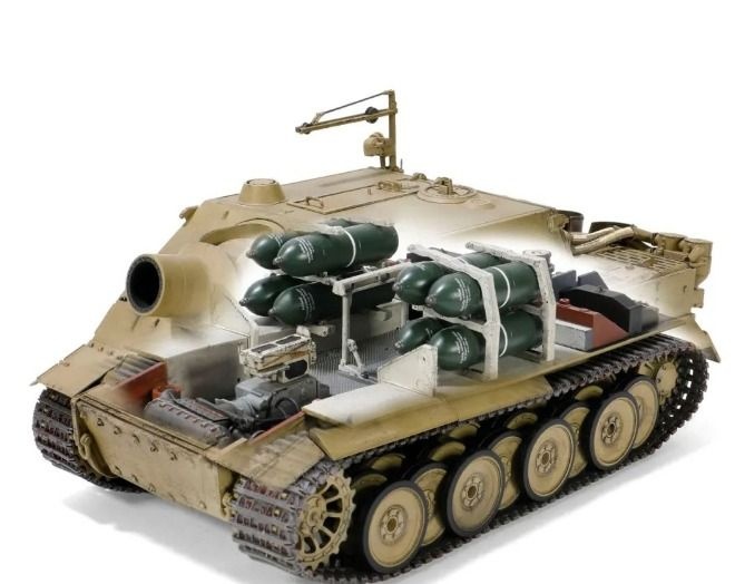 [해외] FOV 1/32 2차대전 독일 강습 타이거 전차 차량 내부구조 사막도색 완제품 모델