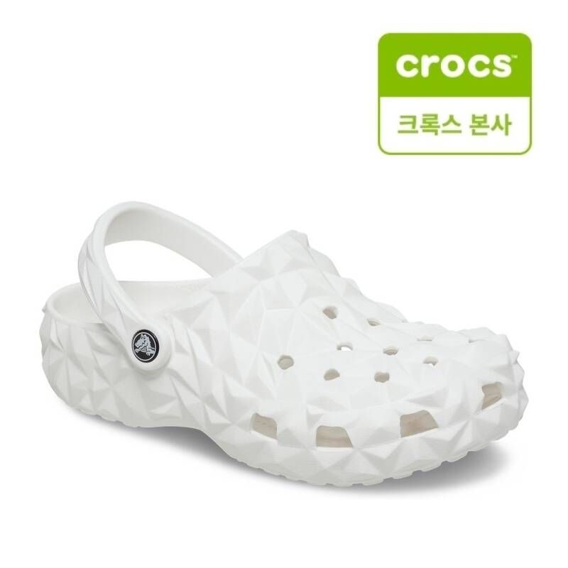 크록스 클래식 지오메트릭 클로그 샌들 슬리퍼 화이트 209563-100 406525