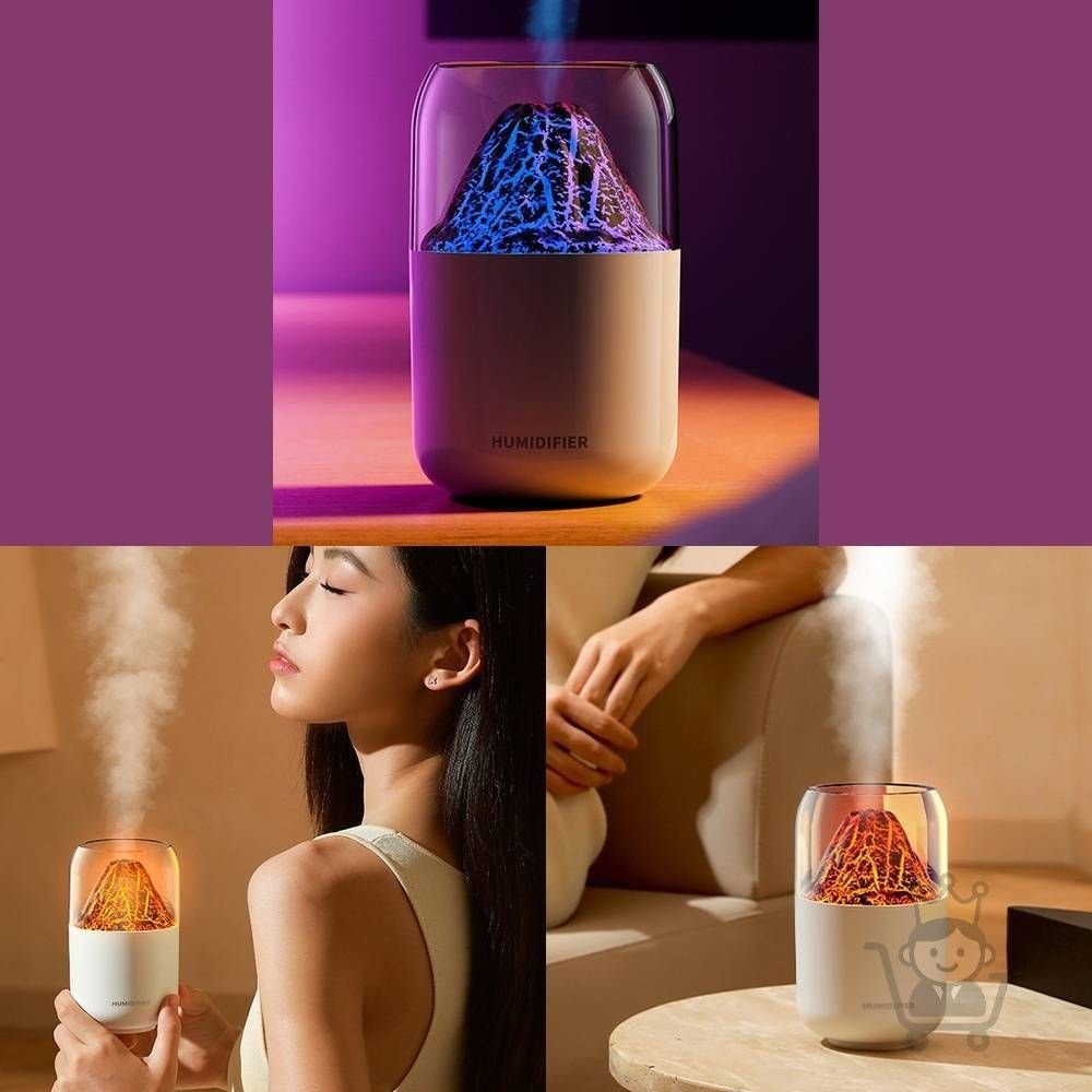 마켓보스 볼케이노 USB 무드등 가습기 V2 250ML 화이트 화산무드등 가습기램프 인테리어가습기