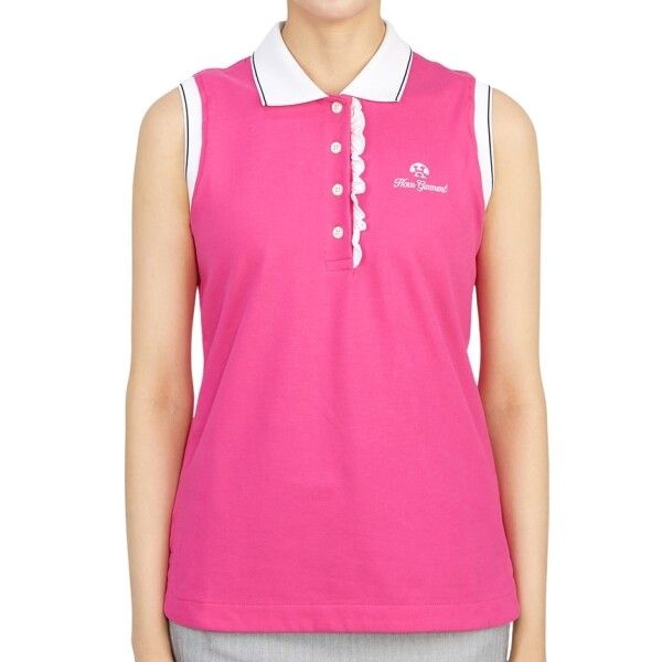 [혼가먼트] 에스테 HHW 2A AP53 PINK 여자 골프 폴로 민소매 티셔츠