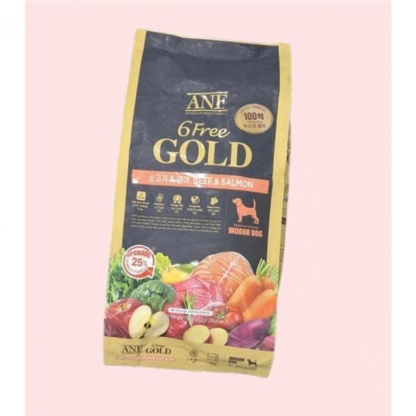ANF 식스프리골드 애견사료 10kg 400g x 25팩 소고기와연어 4231775