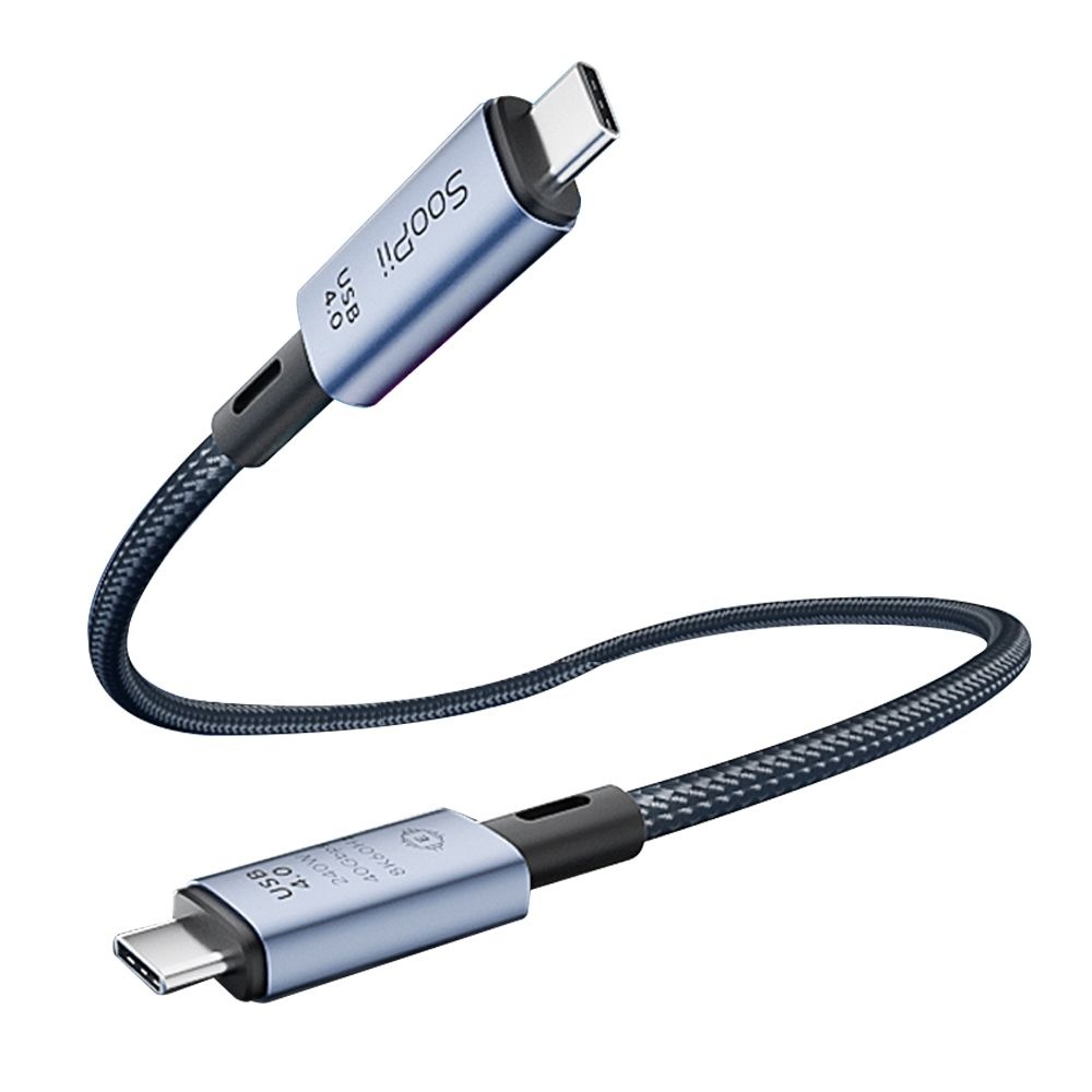 SooPii 240W 40Gbps 8K 썬더볼트 USB4 C to C 초고속 케이블 S43 40cm