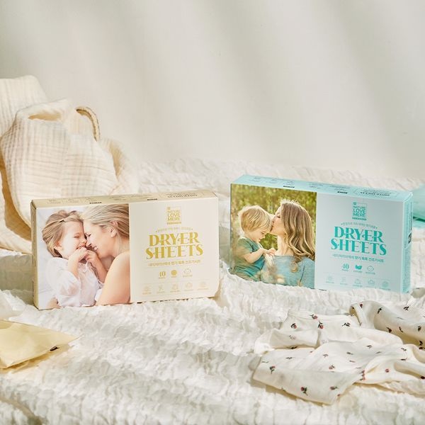 네이쳐러브메레 [보리보리]아기섬유유연제 건조기시트 40매 x 2팩 총 80매 / 통돌드럼세탁기겸용