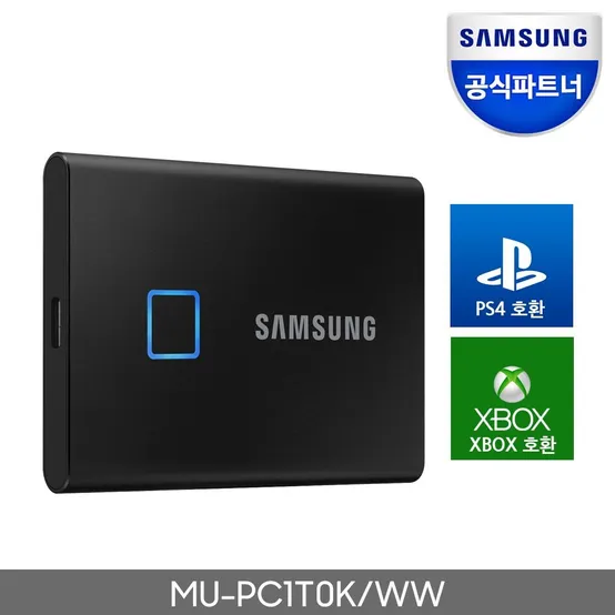 [파우치증정]공식인증 포터블 외장SSD T7 터치 1TB
