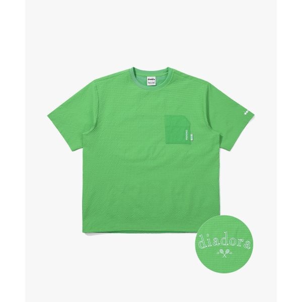 [오늘출발] 디아도라 Diadora 시어서커 반팔 티셔츠 GREEN 144117