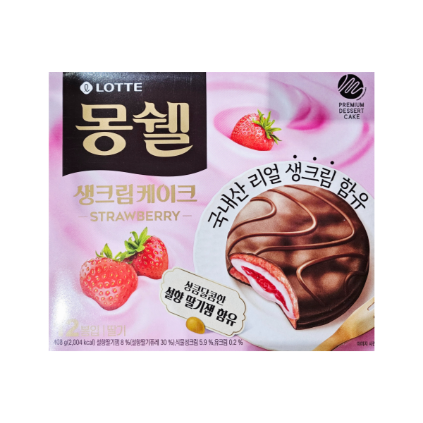 롯데제과 몽쉘 생크림 케이크 딸기 408g 1개
