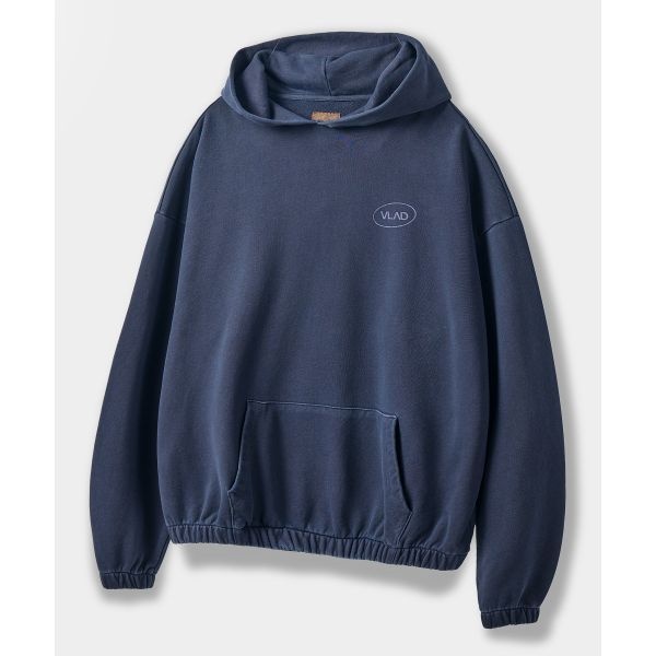 브랜드정품 디미트리 블랙 VLAD 스몰 로고 페이드 워싱 후드 티셔츠_피그먼트 네이비 225933