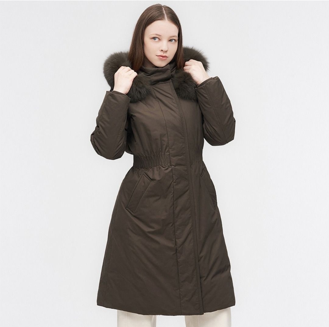 [모다아울렛][링스골프]여성 타운 긴기장 코트 덕 다운점퍼 L21D4JA153_KH 행담도서평택점