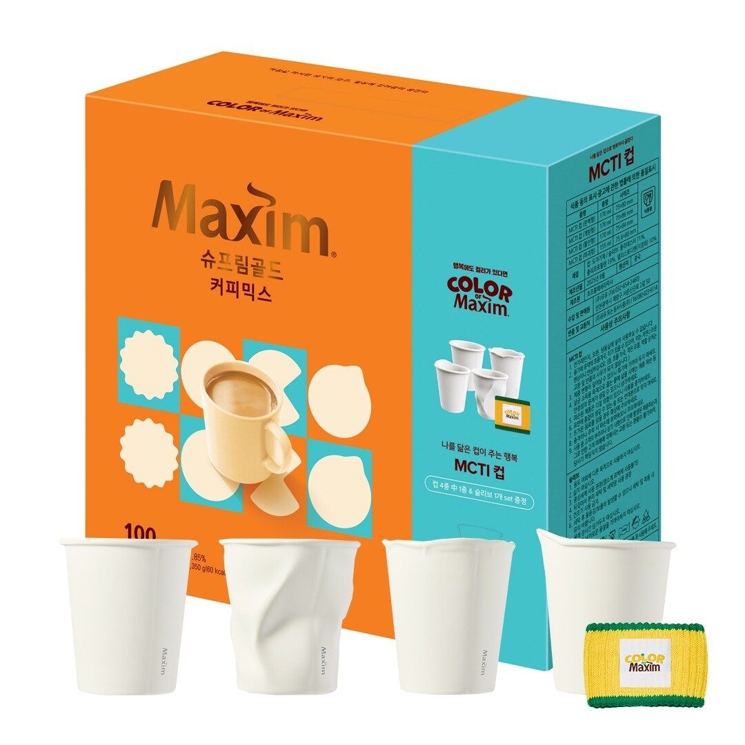 상세설명참조 맥심 슈프림골드 커피믹스 100T+MCTI컵 4종 중 1개 랜덤증정