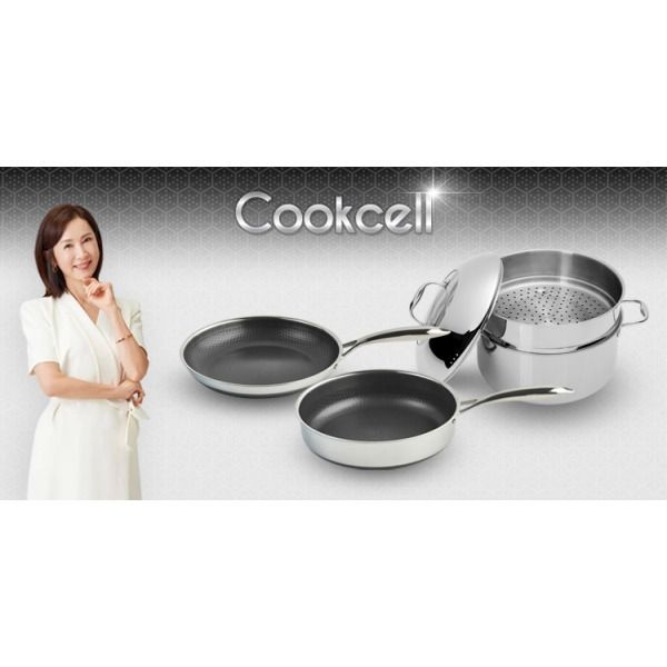 [쿡셀] 블랙큐브 더블코팅 IH 28cm 프라이팬 + 28cm 소테팬 + 9L 곰솥