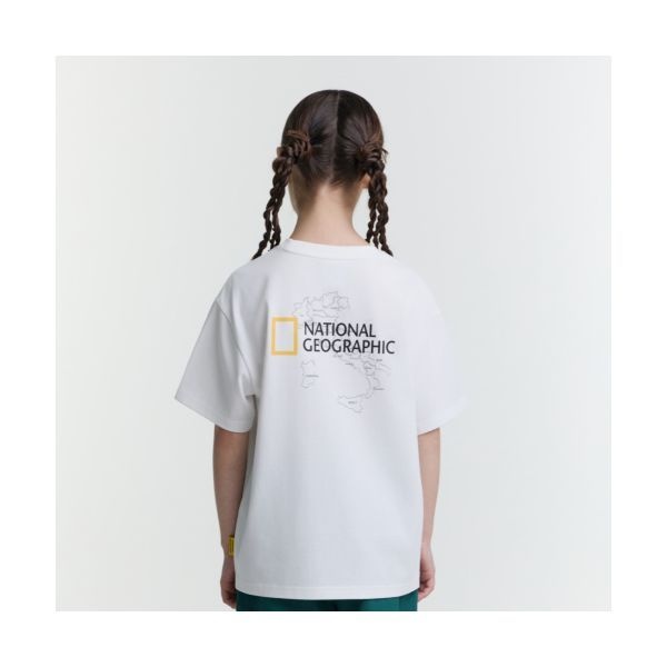 <매장정품> 내셔널지오그래픽 NATIONAL GEOGRAPHIC KIDS K252UTS990 변형로고 백그래픽 반팔 WHITE 5007328775 192941
