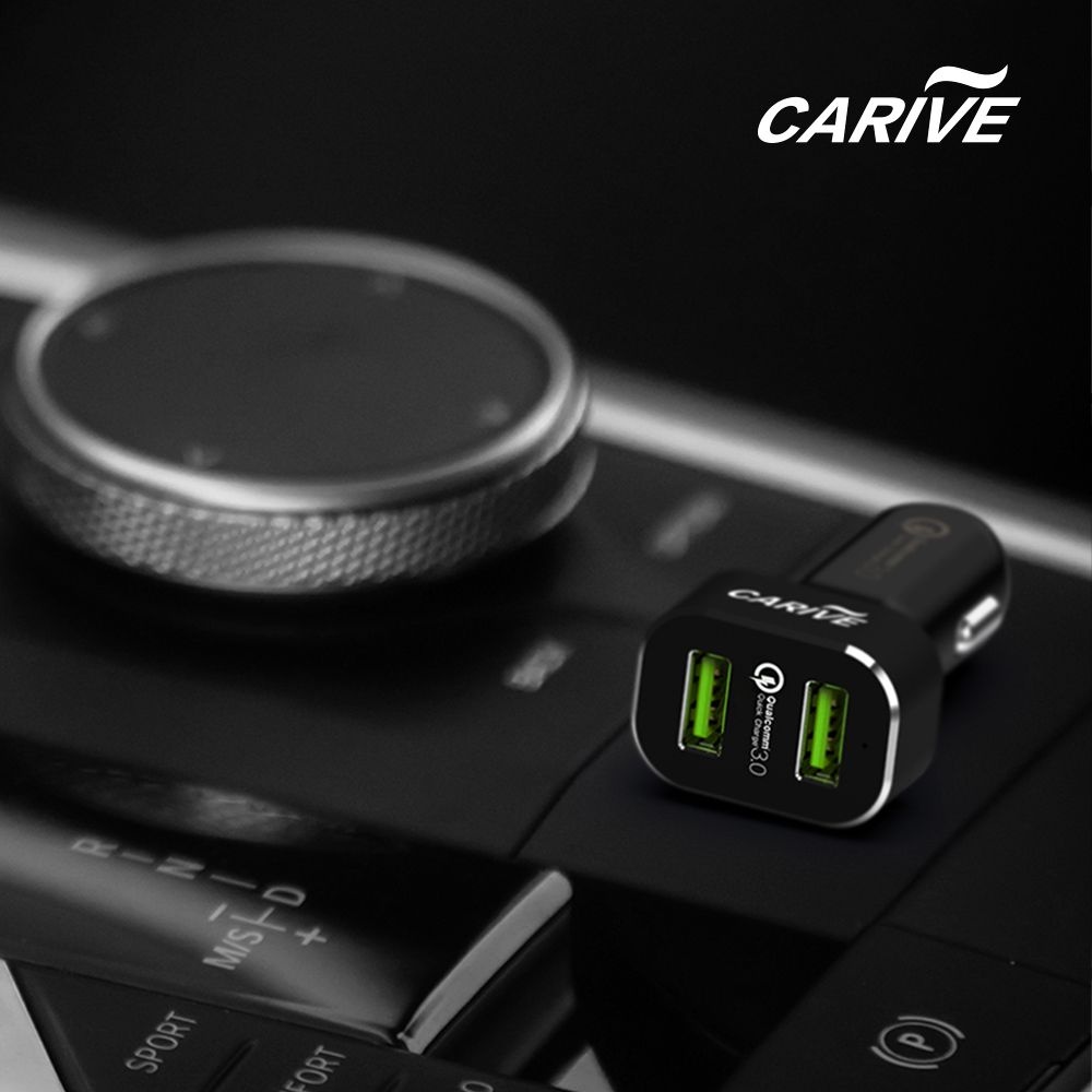 카리브 QC3.0 고품질 고급디자인 USB 2포트 고속 차량용 시거잭 충전기