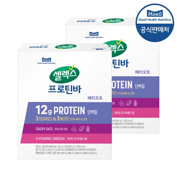 셀렉스 프로틴바 베리오트 50G 12개입 (2박스)