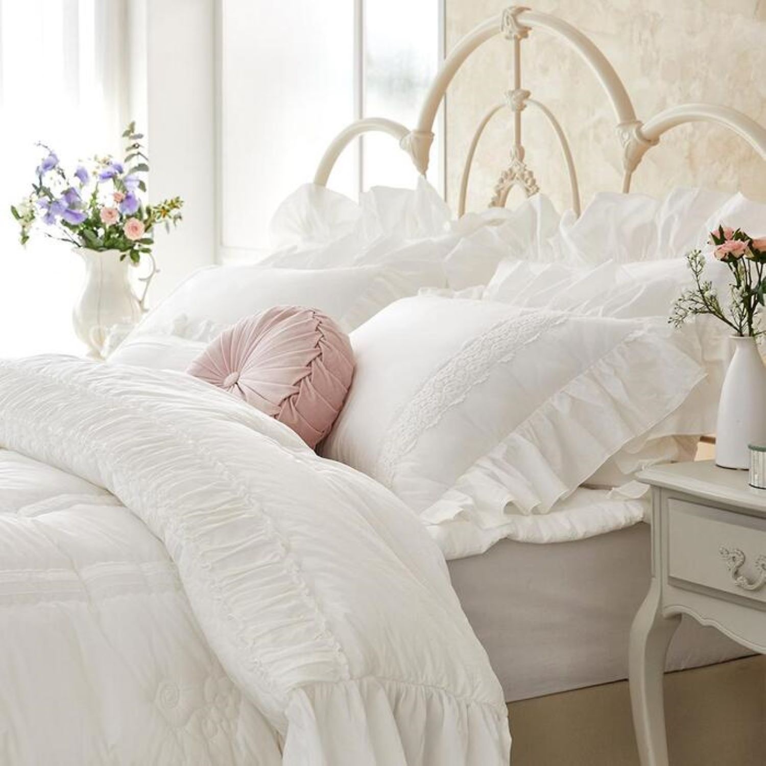 [롯데백화점] 로라애슐리 퀸즈 바이오워싱 80수 고밀도 면 베개커버 (L) 50X70 오른쪽 LE1218872892