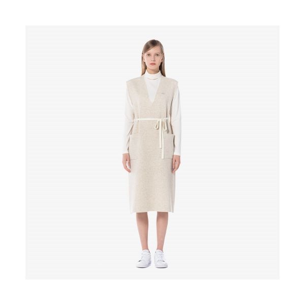 브랜드정품 라코스테 여성 브이넥 슬리브리스 드레스 [크림] 197949