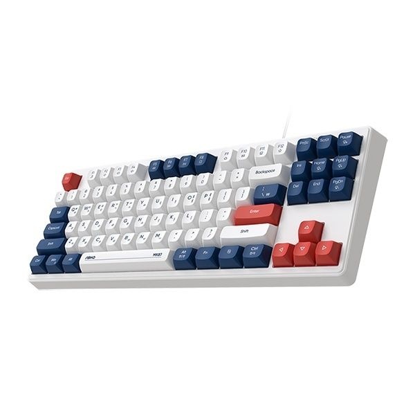 ABKO 유선 미니키보드, MK87 저소음 텐키리스 네이비 USB