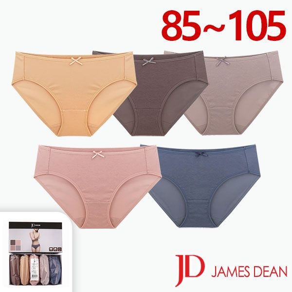 [오늘출발] 제임스딘 면스판 베이직 미디 삼각팬티5매입(JHWPU078)85-105