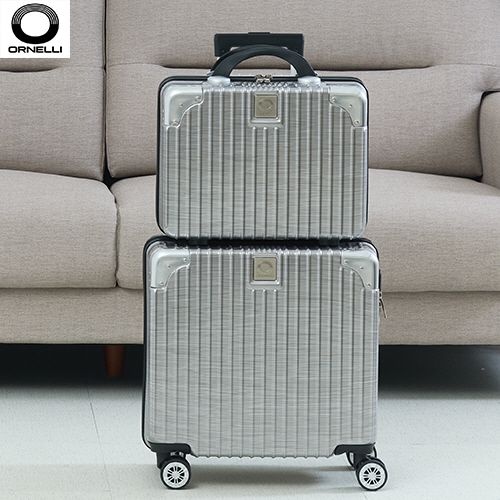 여행용캐리어 이태리 오르넬리 스펠리나 안티스크래치 티탄실버 PVC 16 18인치