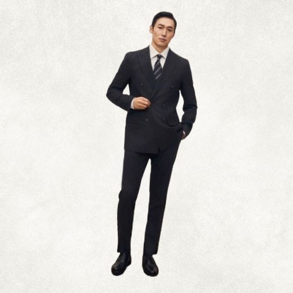 고급스럽고 세련된 닥스 DAKS130수 바이스트레치 스트라이프 더블 수트 셋업 (DMSJSP5B061G2) 선물