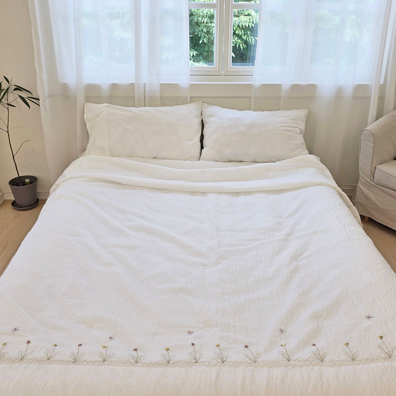 뱀부리플자수 여름차렵이불