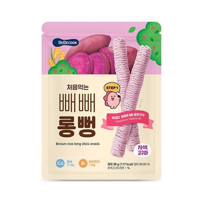 상세페이지 별도 표기 [유로메디] 베베쿡 처음먹는 배배롱뻥 자색고구마 STEP 1 30g 유아 아기 쌀과자 퍼프