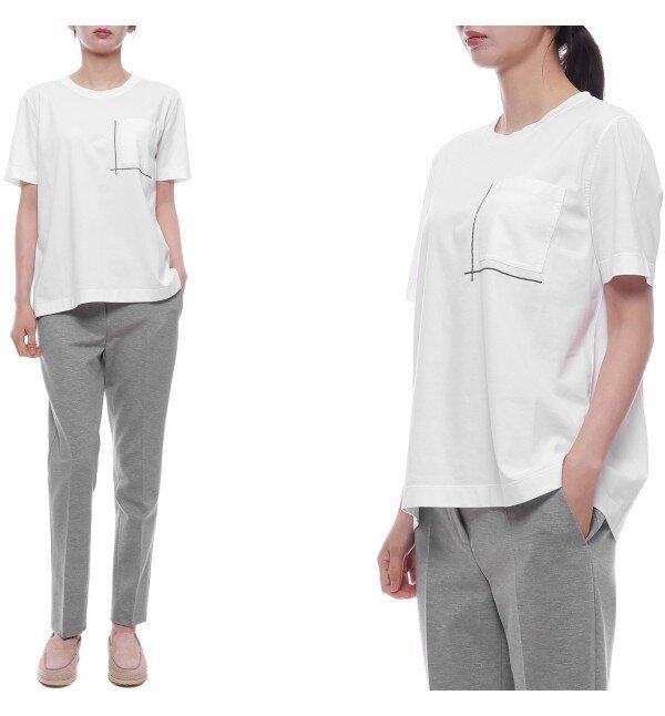 브루넬로쿠치넬리 브루넬로 쿠치넬리 [패션플러스][브루넬로쿠치넬리]25SS 여성 모닐리 포켓 디테일 반팔티셔츠 (M0T81HA800 C6159 25S)