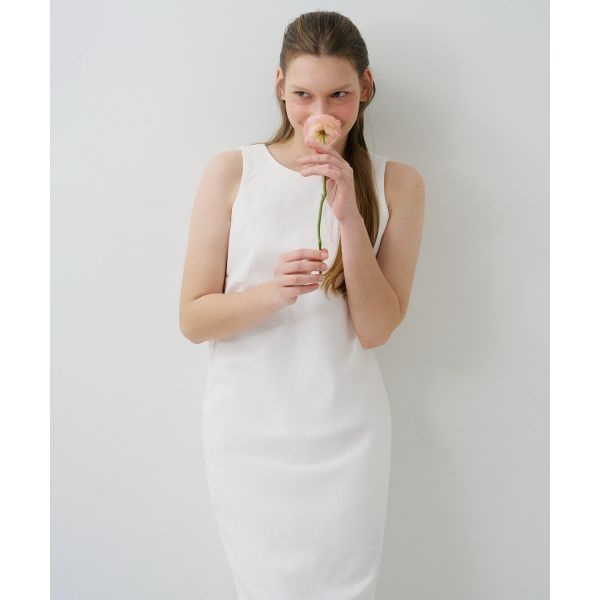 FIELDERS BASIC OPEN BACK DRESS IVORY 235286