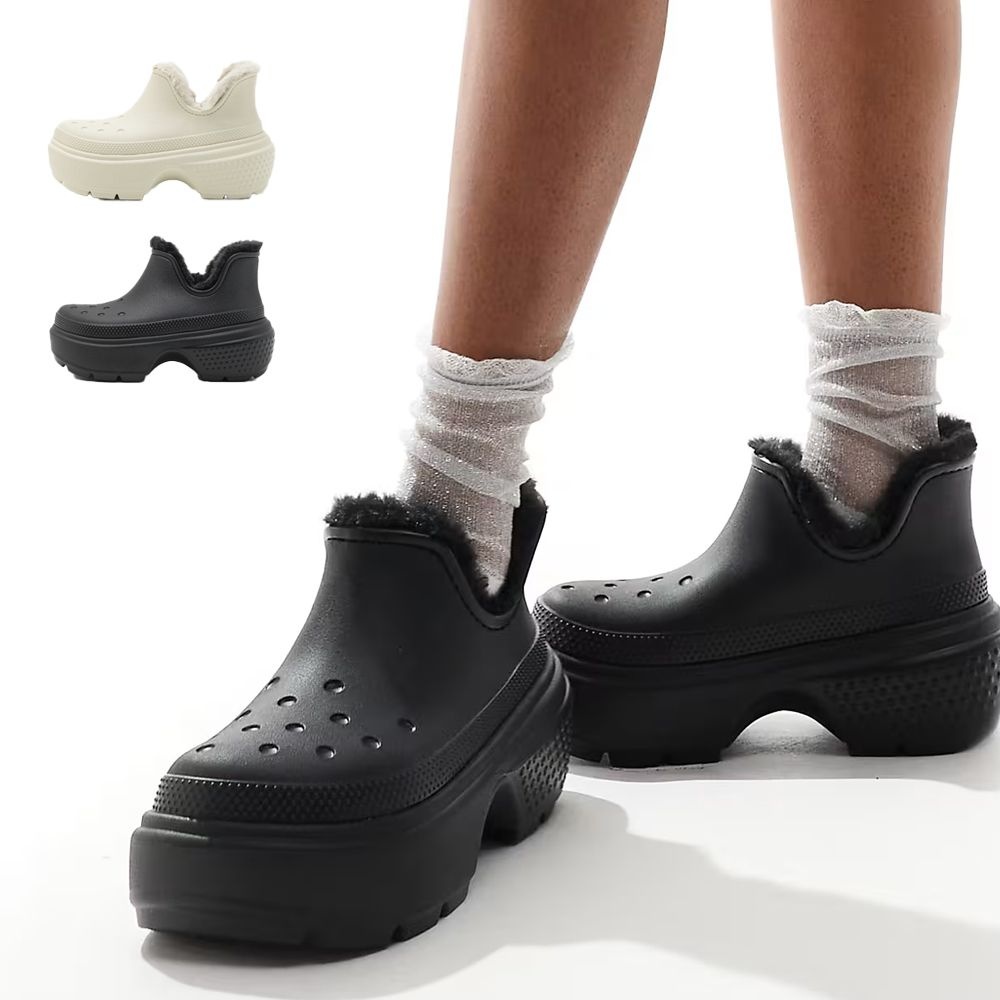 [해외] 크록스 스톰프 쇼티 퍼 라인드 방한 부츠