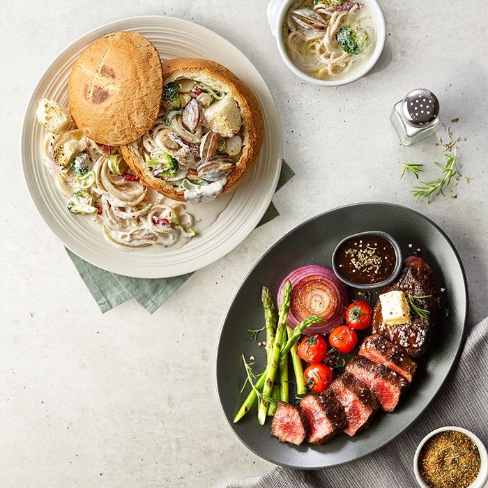 애슐리 블랙킹 스테이크봉골레 크림 빠네 파스타 총4인분 크리스마스 홈파티 밀키트 퀸즈 시그니처 스테이크 봉