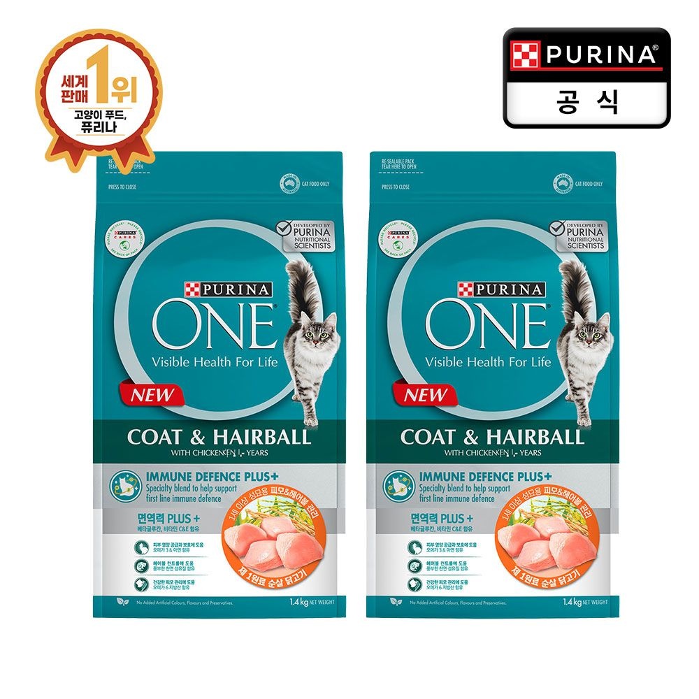 퓨리나 (현대Hmall) 퓨리나 원 캣 성묘용 헤어볼관리 1.4kg x 2개 (26년 1월 31일까지)