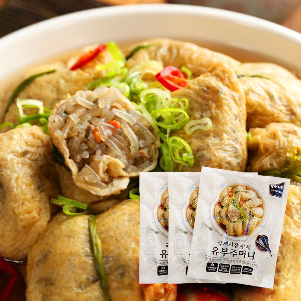 [롯데백화점]  부산어묵 수제유부주머니3개+특제소스3개