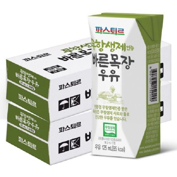 파스퇴르 바른목장우유125ml(48팩)/무항생제우유