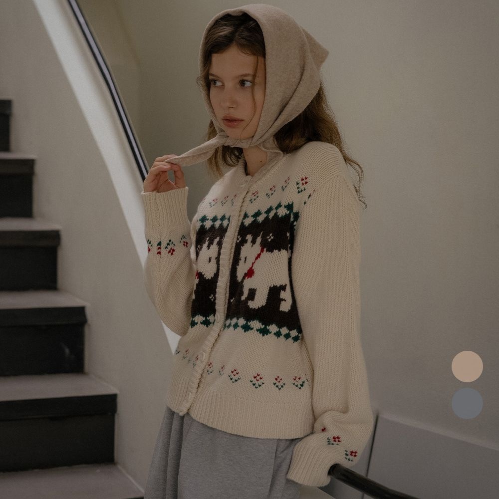 틸아이다이 Puppy wool blended cardigan [TIWT03CD01]_2color