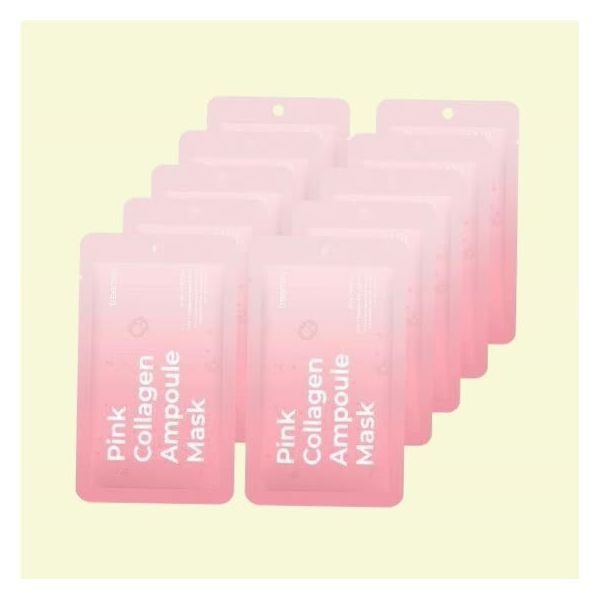[대나무 비건시트/탄력개선] 프리메이 핑크 콜라겐 앰플 마스크 10매