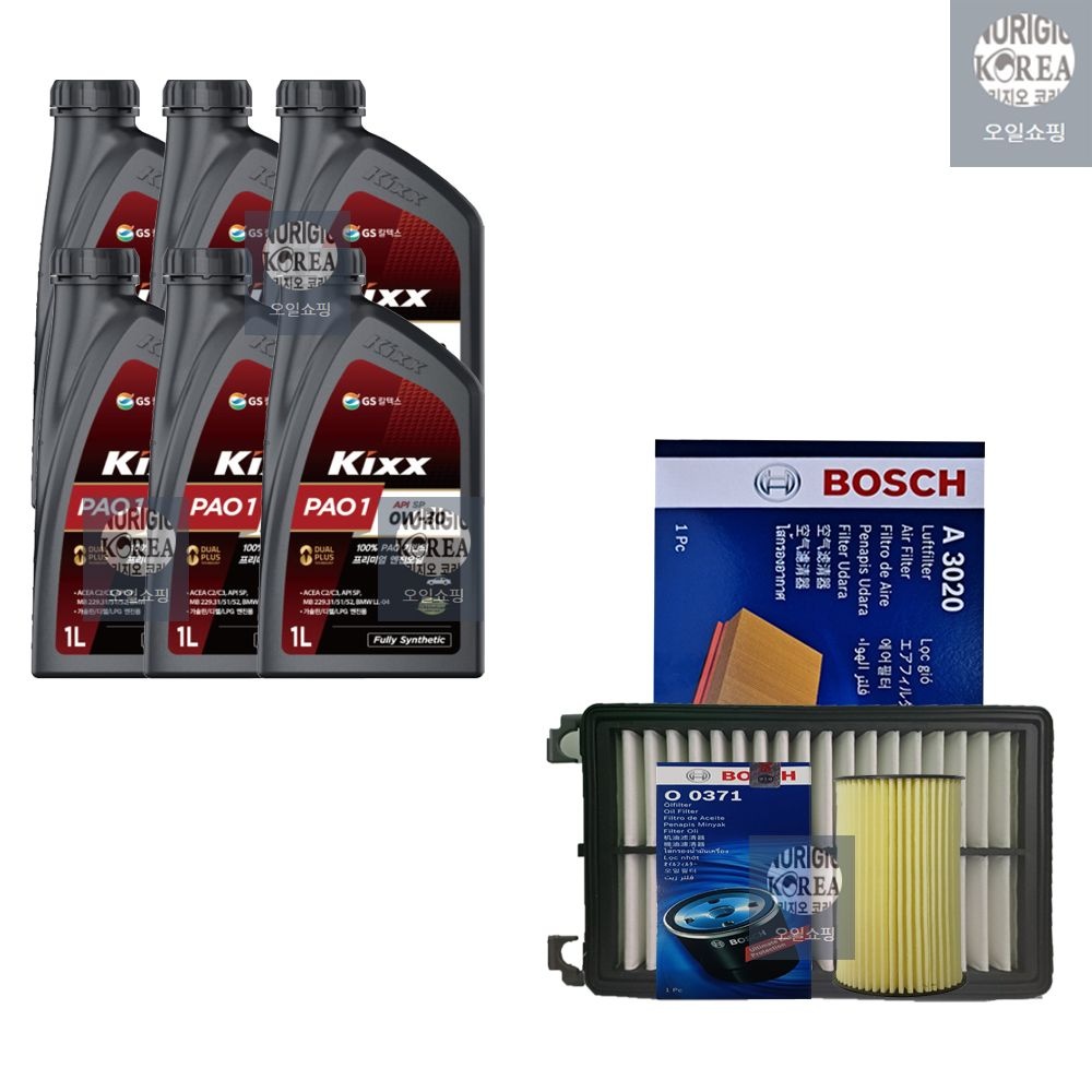 더뉴싼타페TM 디젤 킥스 PAO1 0W30(6L)/SP 엔진오일+필터세트 0371-3020