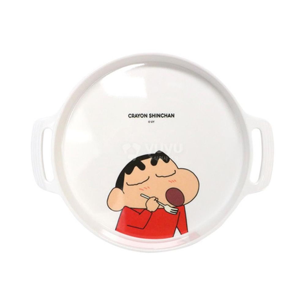 Afefe 협력사 짱구 캐릭터 원형 손잡이 접시 핸디 멀티용 그릇 18cm 안심 볼 CE71392