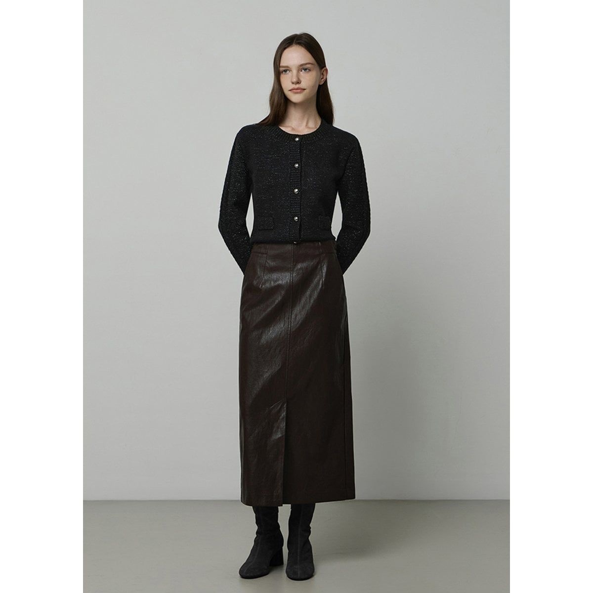 잇미샤 H라인 레더 스커트 ITPCYLS930 508736