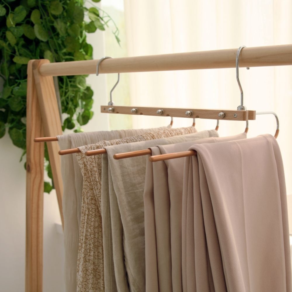 브이앤비리빙 5단 우드 목도리 니트티 바지 다용도 걸이 1P