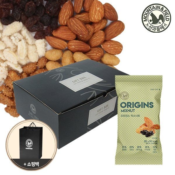 산과들에 산과들에하루견과 오리진스믹스너트 50입 선물세트 +쇼핑백