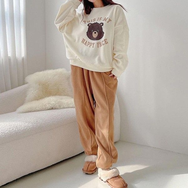 에이치스타일 H스타일LH페이스기모세트 겨울 루즈핏 기모 트레이닝세트 츄리닝 바지셋트 마트룩 애슬레져 653676