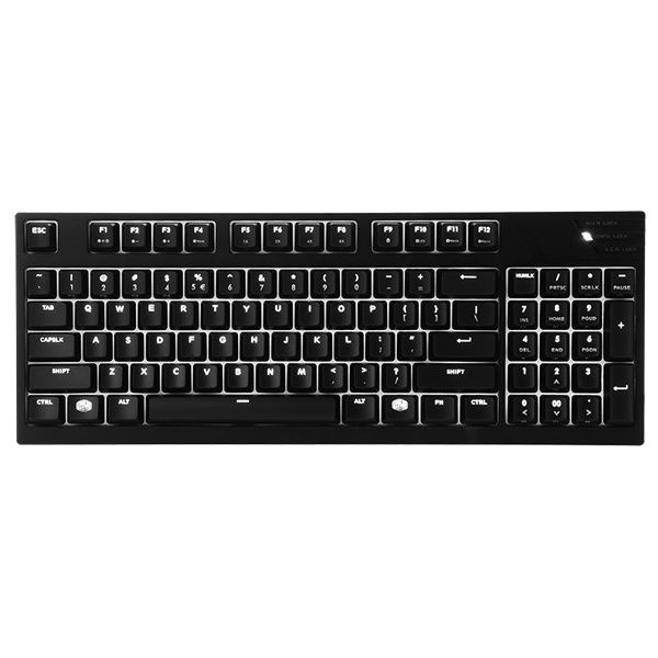 쿨러마스터 유선 기계식 키보드, MasterKeys PRO M White LED 마스터키 프로 M, 클릭, 청축 블랙 USB